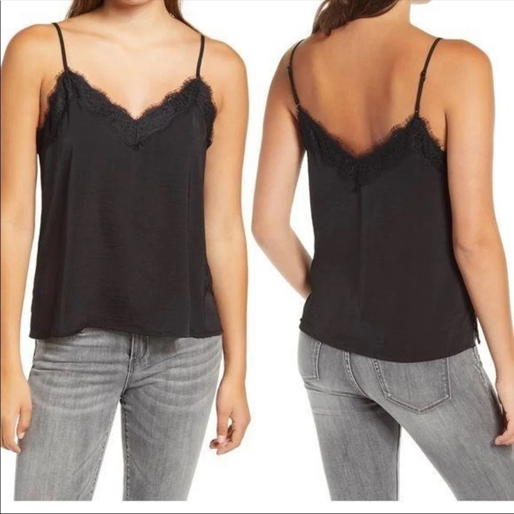 Lace trim Camisole Black